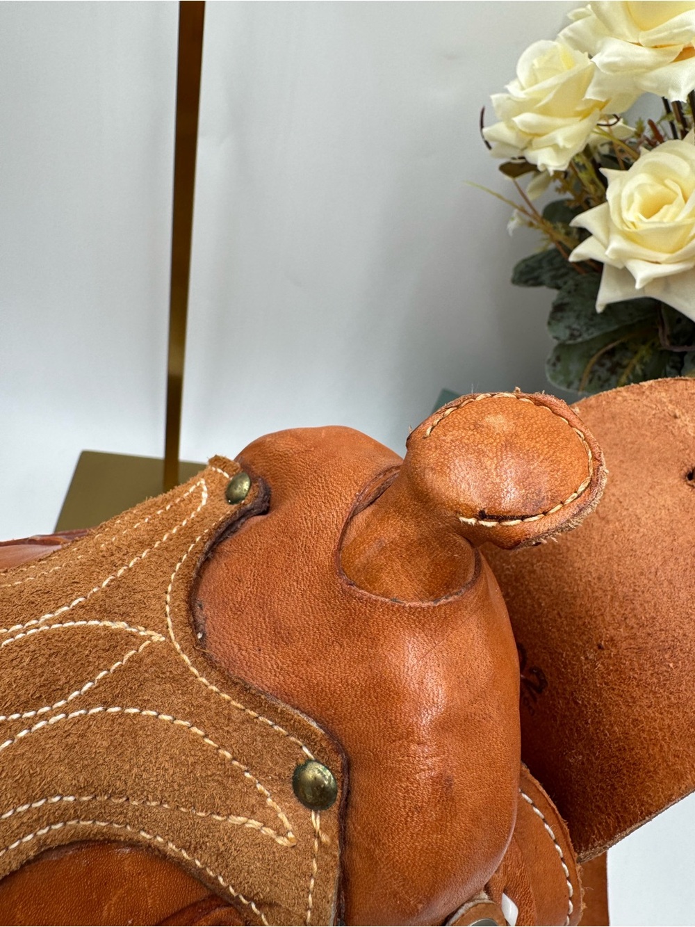 Vintage Rare Hand Tooled Leather Miniature Saddle Crossbody Bag Mod 802 Mexico - Picture 7 of 15